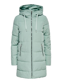 Only Kapüşonlu Oversize Midi Şişme Mont - Kışlık Günlük