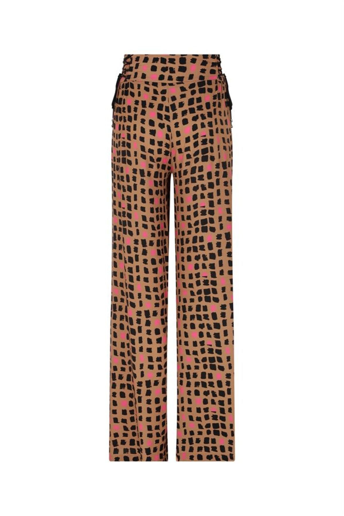 Naar Oversize Geometrik Desenli Midi Kadın Pantolon - Yüksek Bel Translation missing: tr.content.product_image_secondary