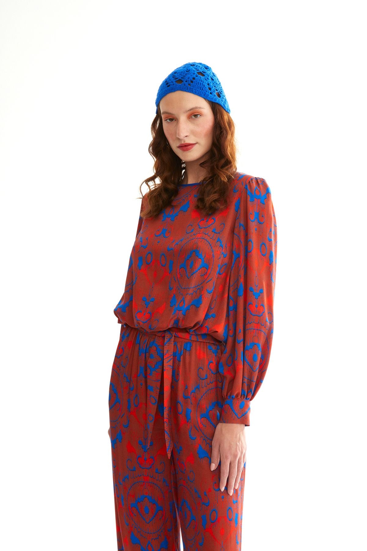 Naar Oversize Uzun Kol Midi Kadın Pantolon - Bohemian Desenli Translation missing: tr.content.product_image_secondary