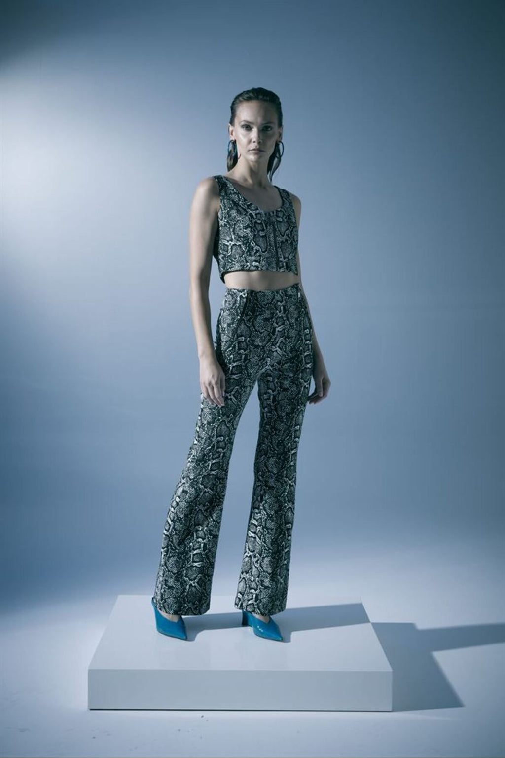 Naar Minimalist Crop Yılan Desenli Kadın Pantolon - Günlük & Şık
