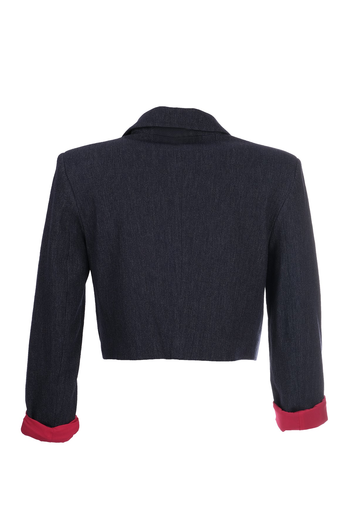 Naar Minimalist Crop Denim Ceket - 3/4 Kol, Çift Düğme - Günlük Şıklık