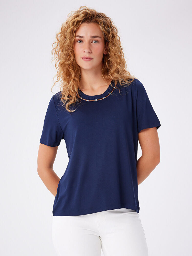 Nazar Boncuk Detaylı Kısa Kol T-Shirt UW27TSH090