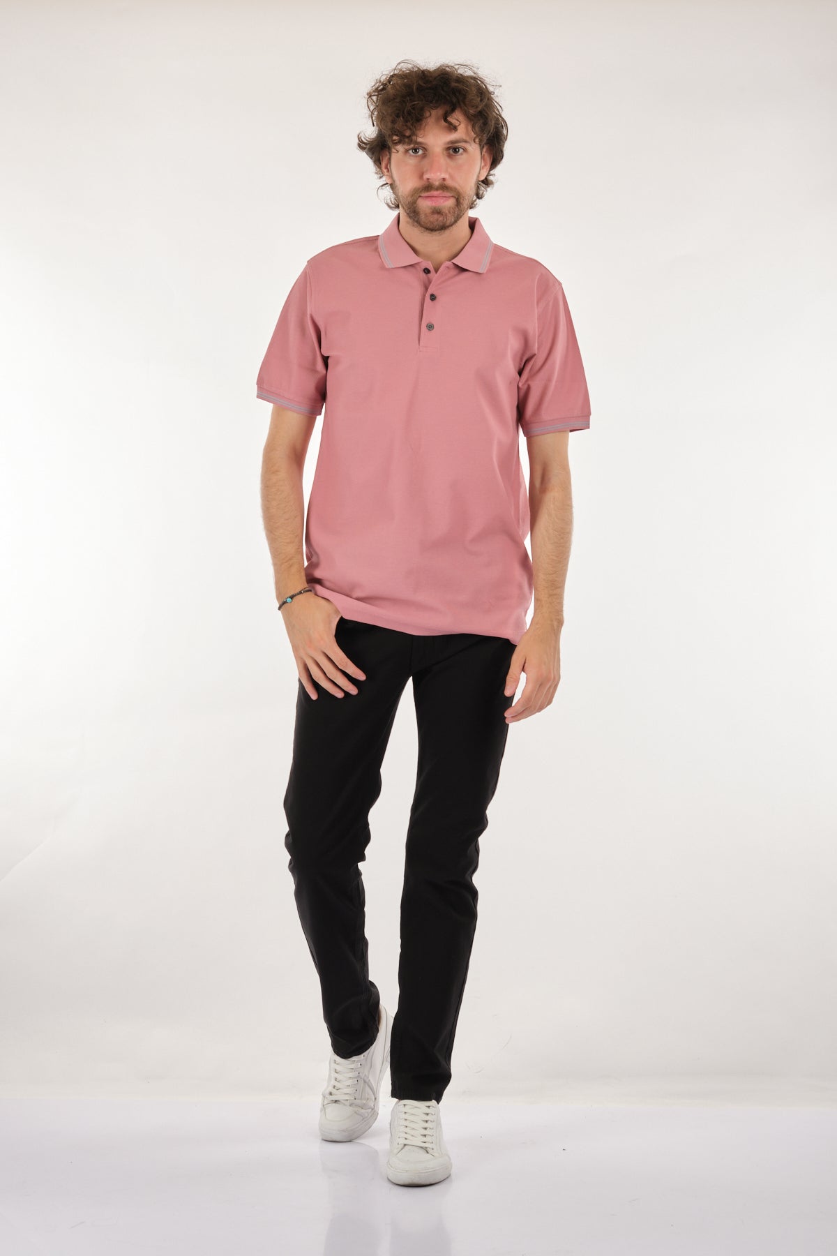 Nehir Erkek Polo Yaka Kısa Kol Regular Fit Minimalist T-Shirt - Günlük Kullanım Translation missing: tr.content.product_image_main