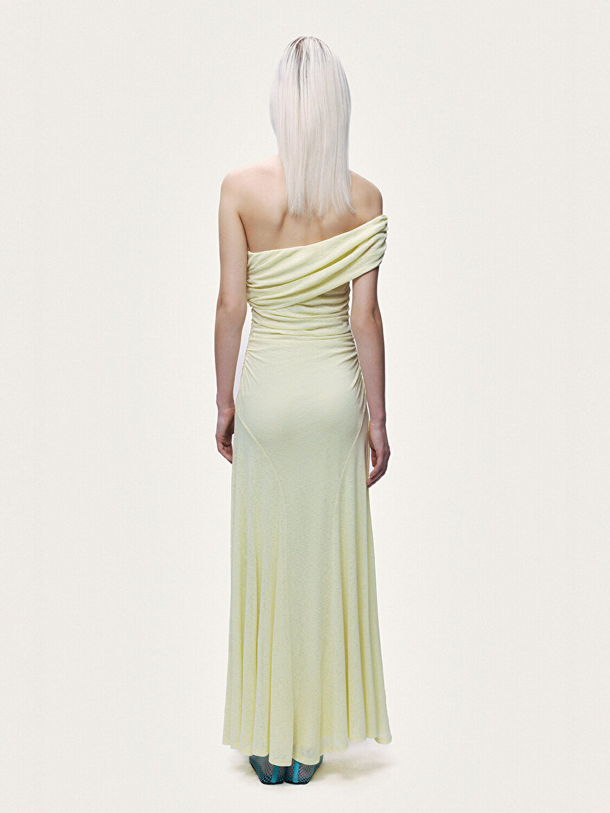 Nocturne Asimetrik Yaka Tek Omuz Maxi Elbise N26YN2783