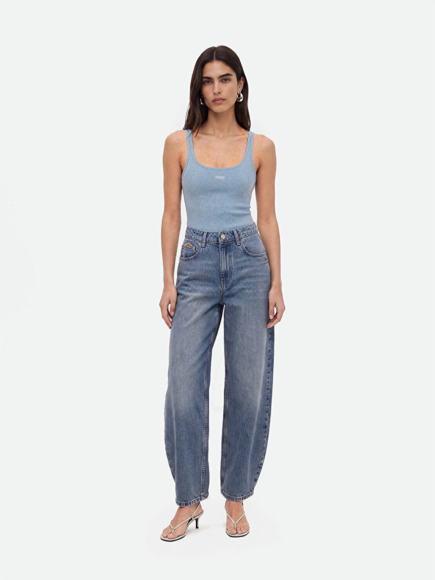 Nocturne Bisiklet Yaka Crop Top