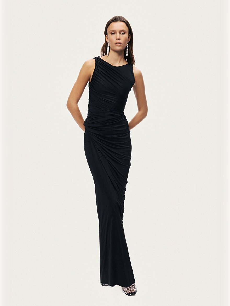 Nocturne Burgu Ve Drape Detaylı Maxi Elbise N26YN2778