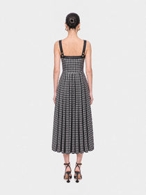 Nocturne Ekose Desenli Maxi Elbise