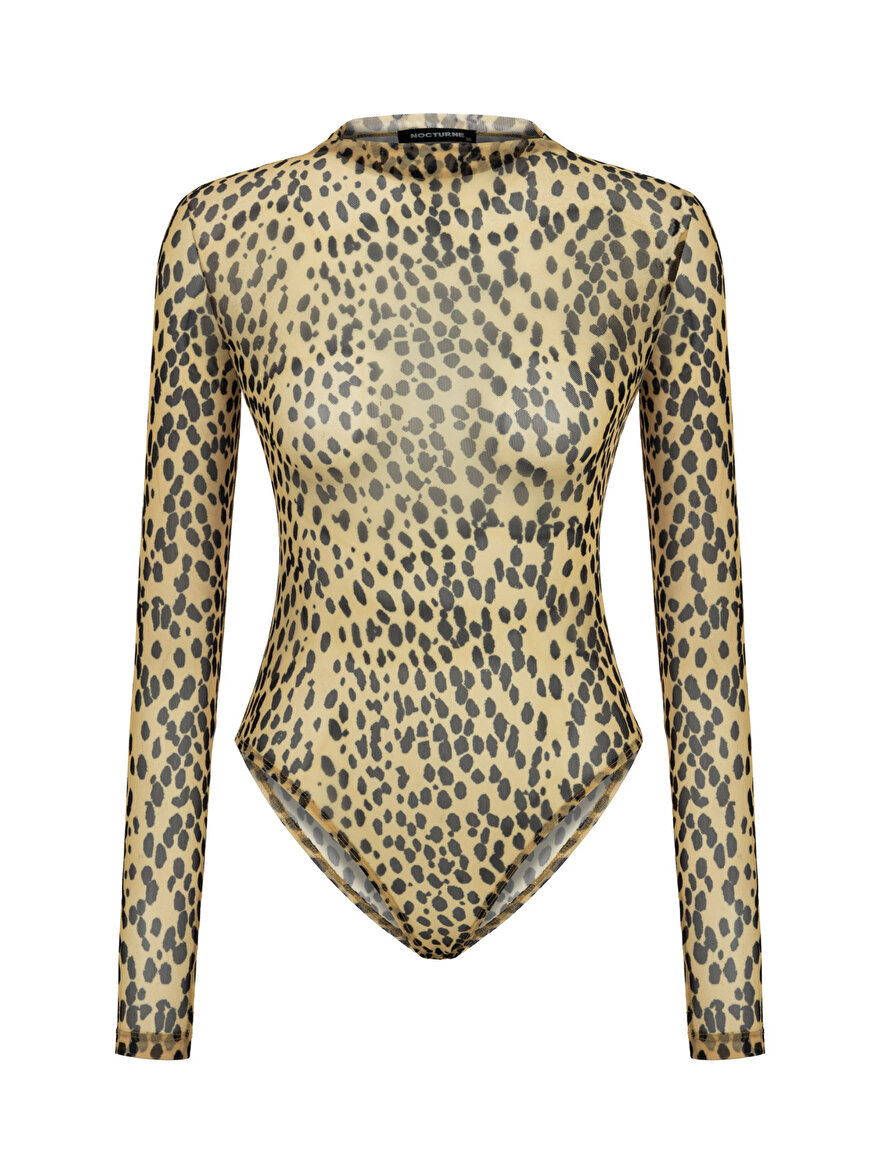 Nocturne Minimalist Leopar Desenli Uzun Kol T-Shirt - Günlük & Şık Translation missing: tr.content.product_image_main