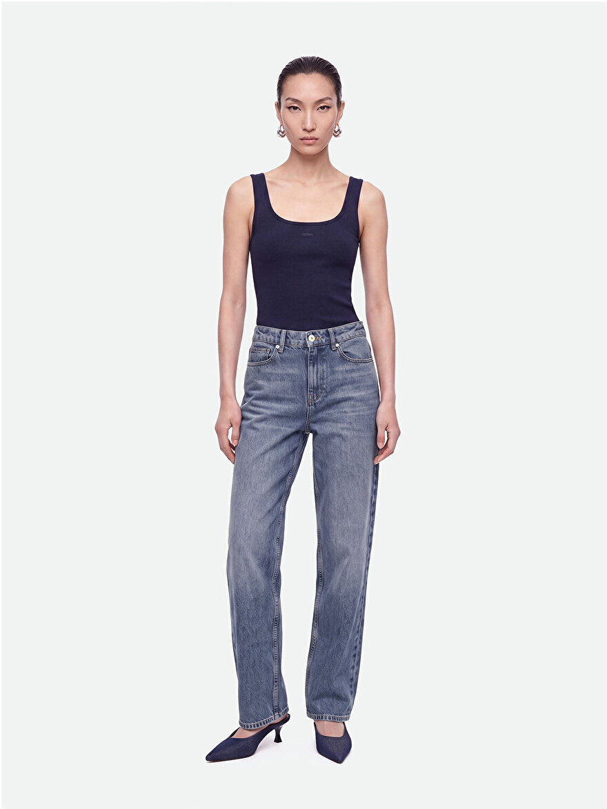Nocturne Kadın Fitilli Kare Yaka Crop Top Atlet Ana görsel