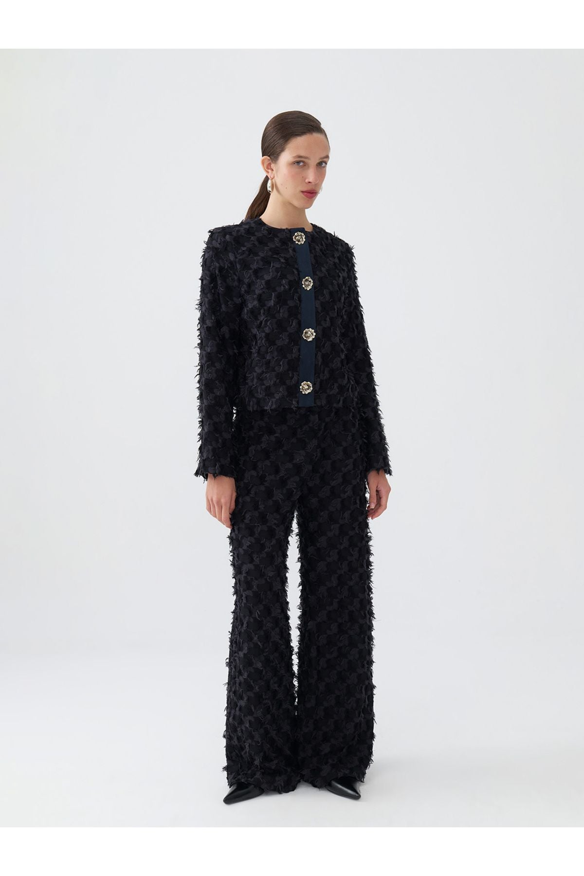 Nocturne Oversize Midi Pantolon - Minimalist, Yüksek Bel, Geniş Paça Translation missing: tr.content.product_image_secondary
