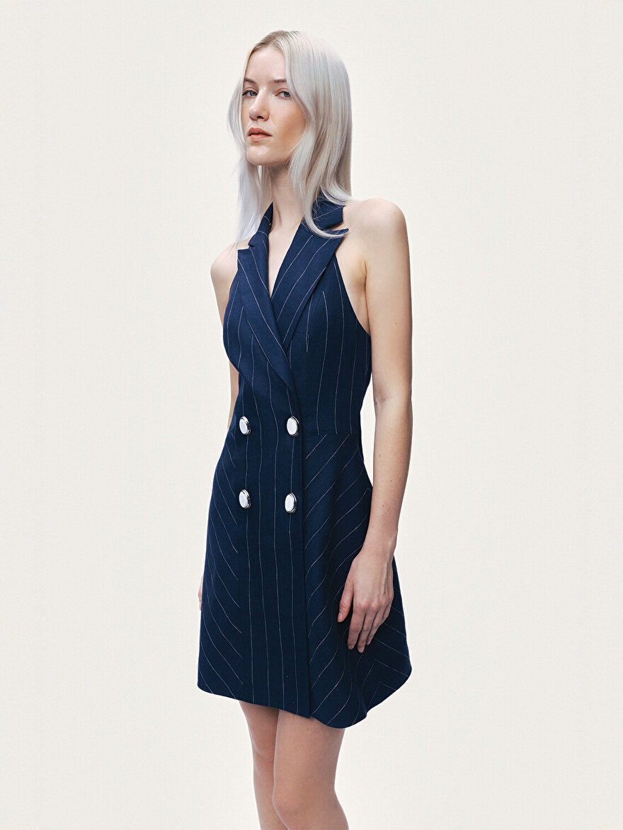 Nocturne Kruvaze Halter Yaka Mini Elbise İkincil görsel