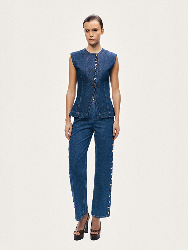Nocturne Metal Düğme Detaylı Denim Pantolon N26YD18167