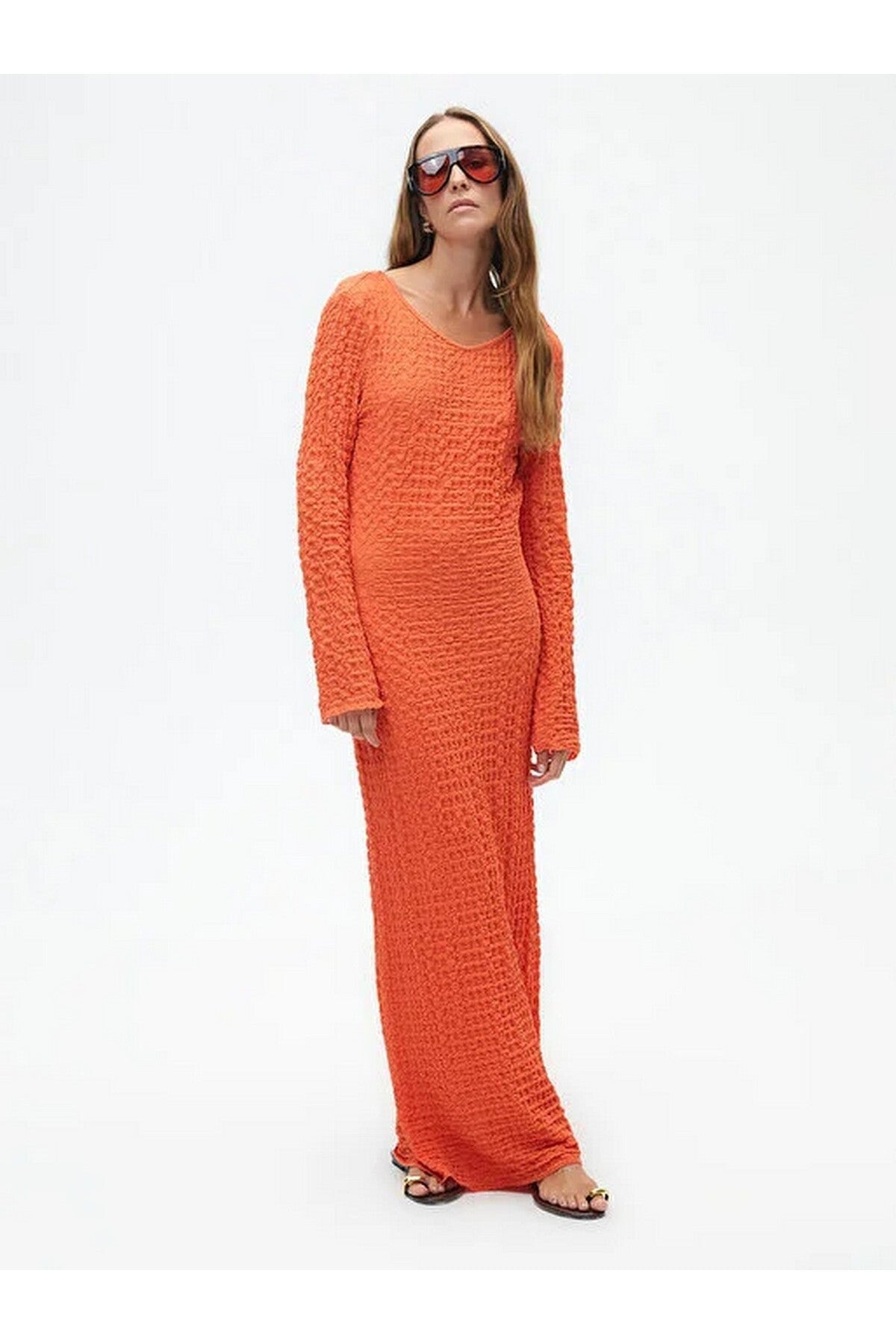 Nocturne Oversize Maxi Elbise - Uzun Kol - Minimalist Stil Translation missing: tr.content.product_image_secondary