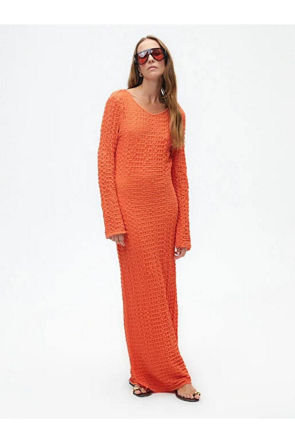 Nocturne Oversize Maxi Elbise - Uzun Kol - Minimalist Stil