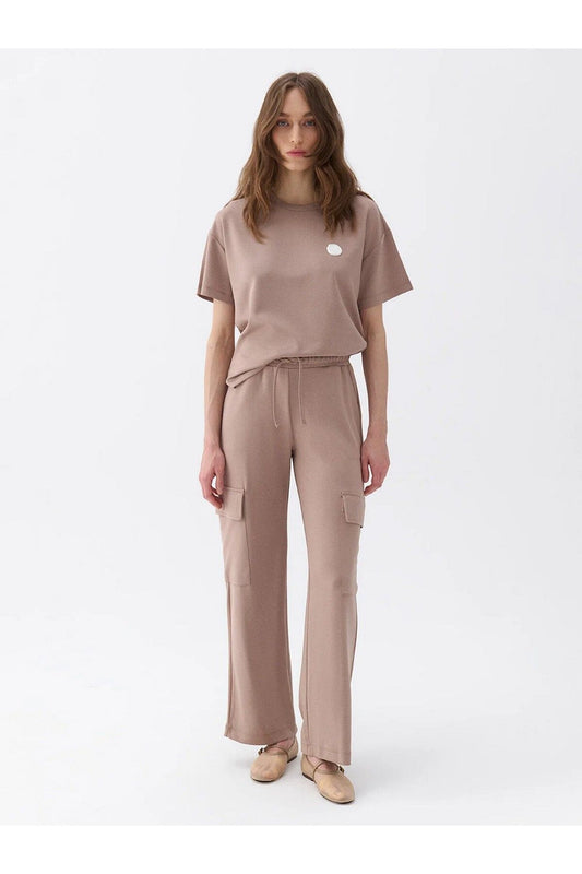 Nocturne Oversized Cepli Midi Kadın Pantolon - Minimalist Tarz