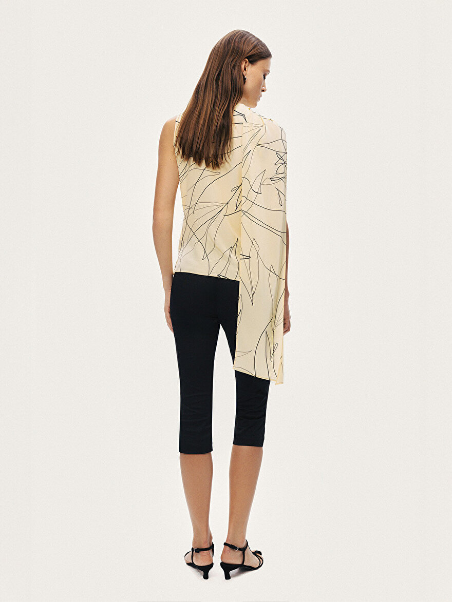 Nocturne Şal Detaylı Desenli Bluz N26YN6221 İkincil görsel