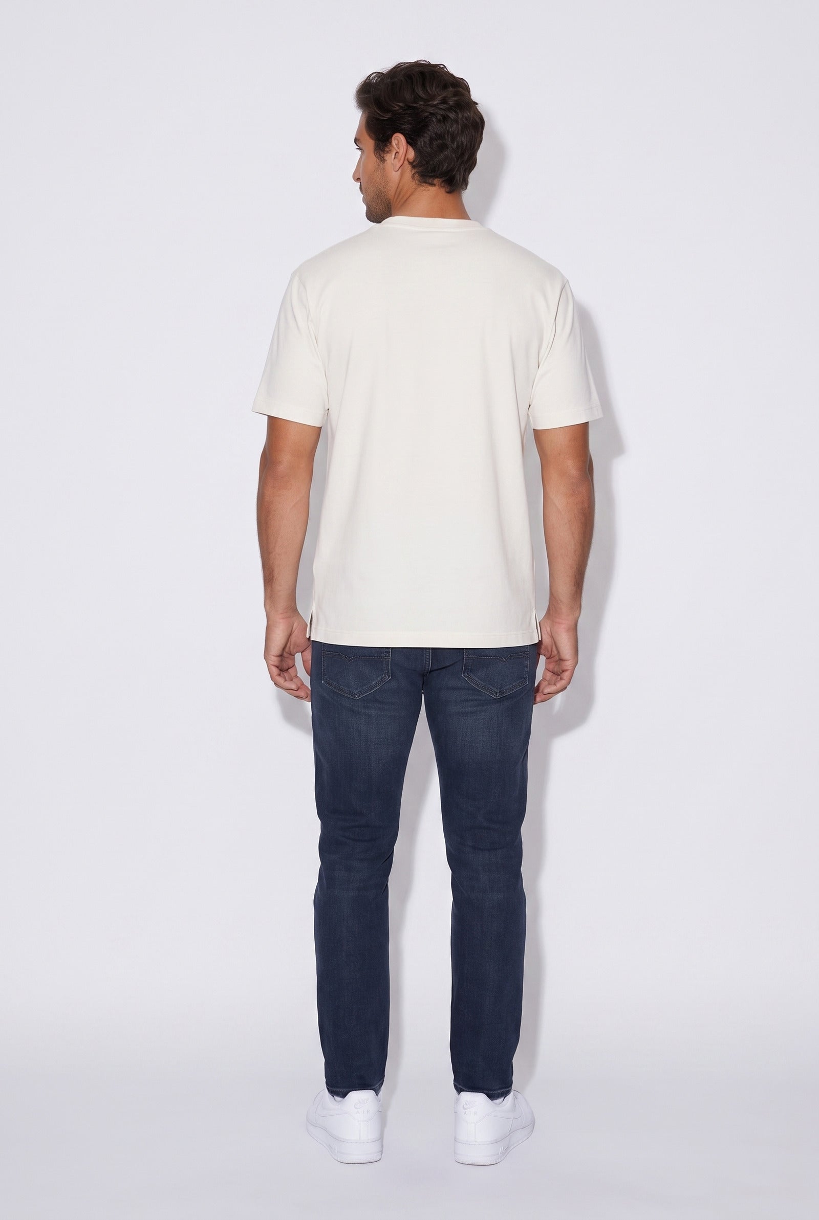 O Yaka Fırçalı 2 İplik T-Shirt JSCO