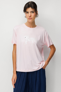 On At Baskılı Sıfır Yaka Tişört T-Shirt