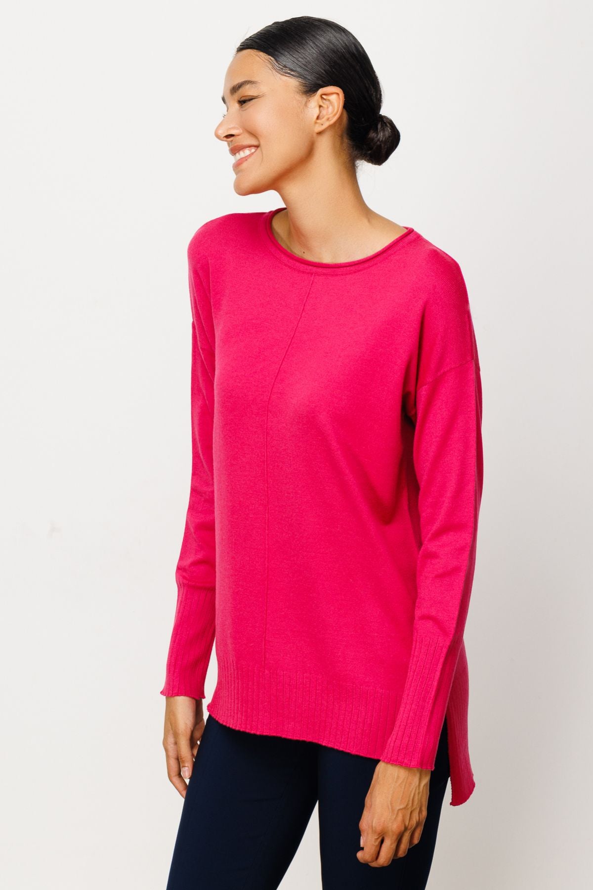 On Kadın Oversize Uzun Kol Minimalist Midi Bluz - Günlük Kullanım