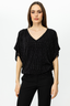 On Kadın V Yaka Oversize Minimalist Bluz - Şifon Kumaş