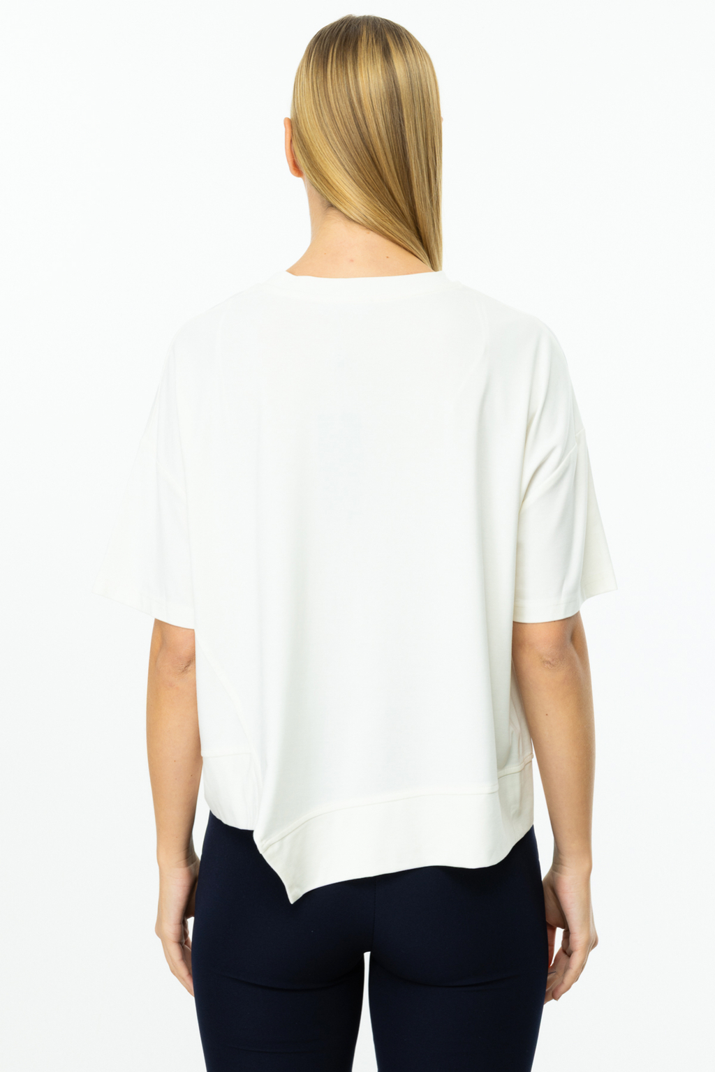On Asimetrik Desenli Oversize Kadın Bluz 25Y56327