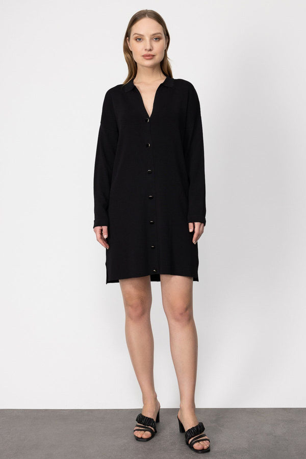 On Kadın Oversize Midi Hırka - Minimalist Günlük Stil - Uzun Kol Gömlek Yaka