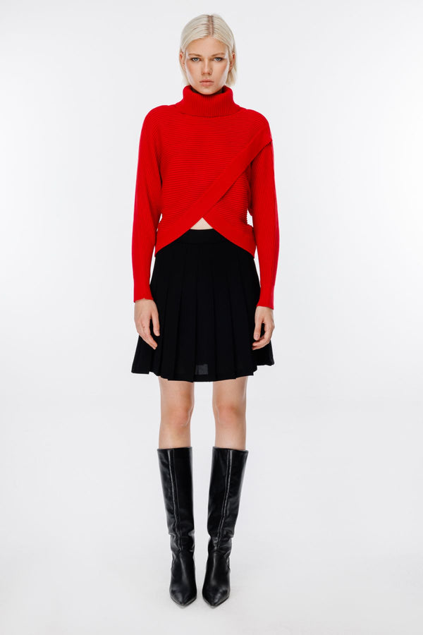 On Minimalist Boğazlı Crop Oversize Kazak - Günlük Şıklık
