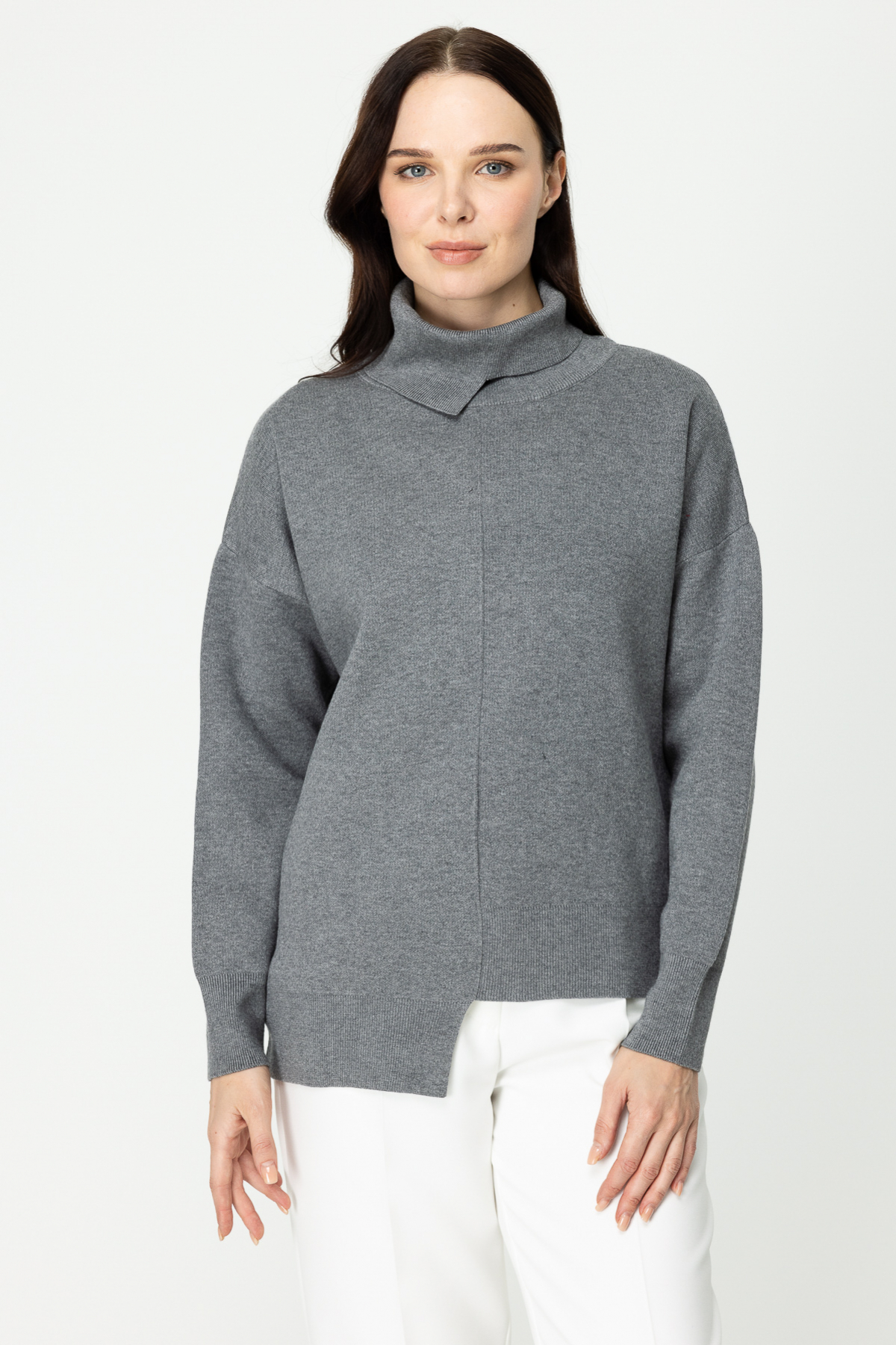 On Minimalist Boğazlı Oversize Kadın Kazak - Şık ve Rahat Ana görsel