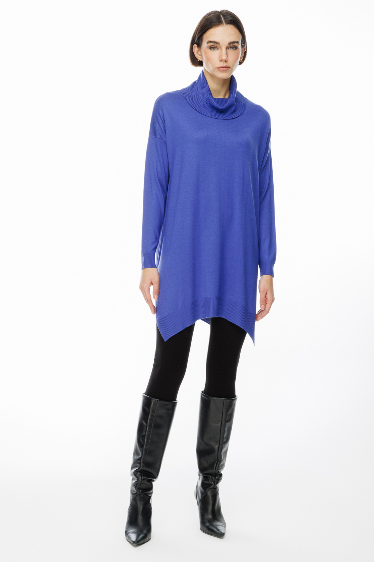 On Kadın Oversize Boğazlı Midi Tunik - Günlük Şıklık İkincil görsel