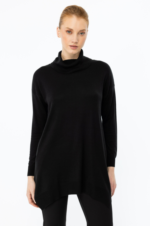 On Kadın Oversize Boğazlı Midi Tunik - Günlük Şıklık