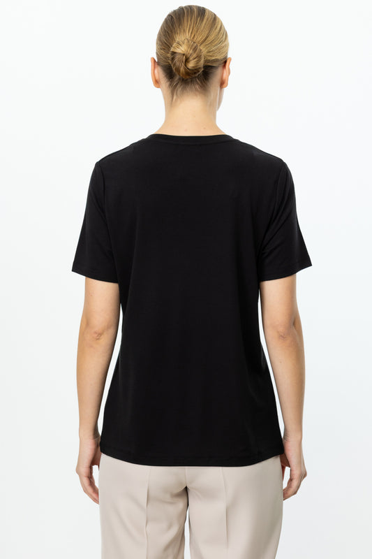 On Minimalist Oversize Kadın Bluz - Yuvarlak Yaka Kısa Kol Günlük