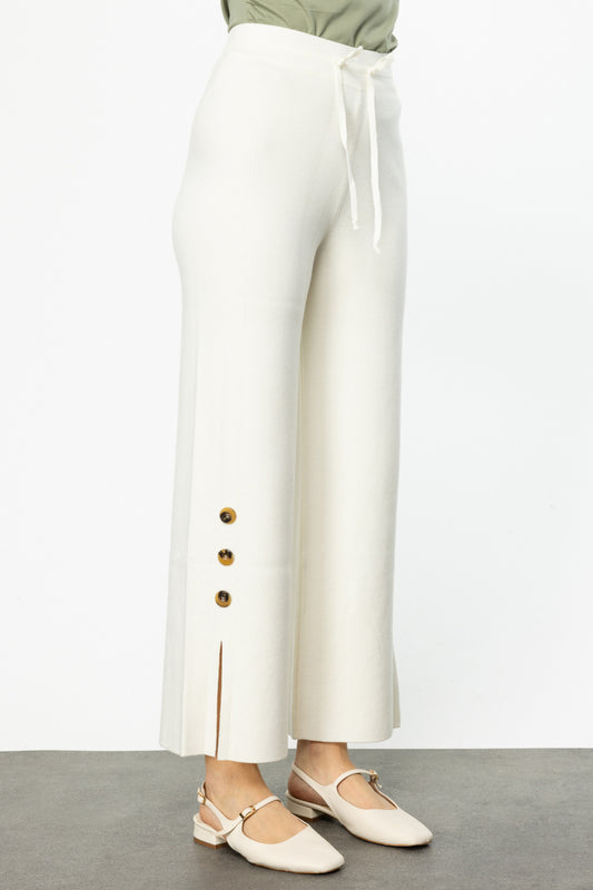 On Minimalist Oversized Midi Kadın Pantolon - Yüksek Bel