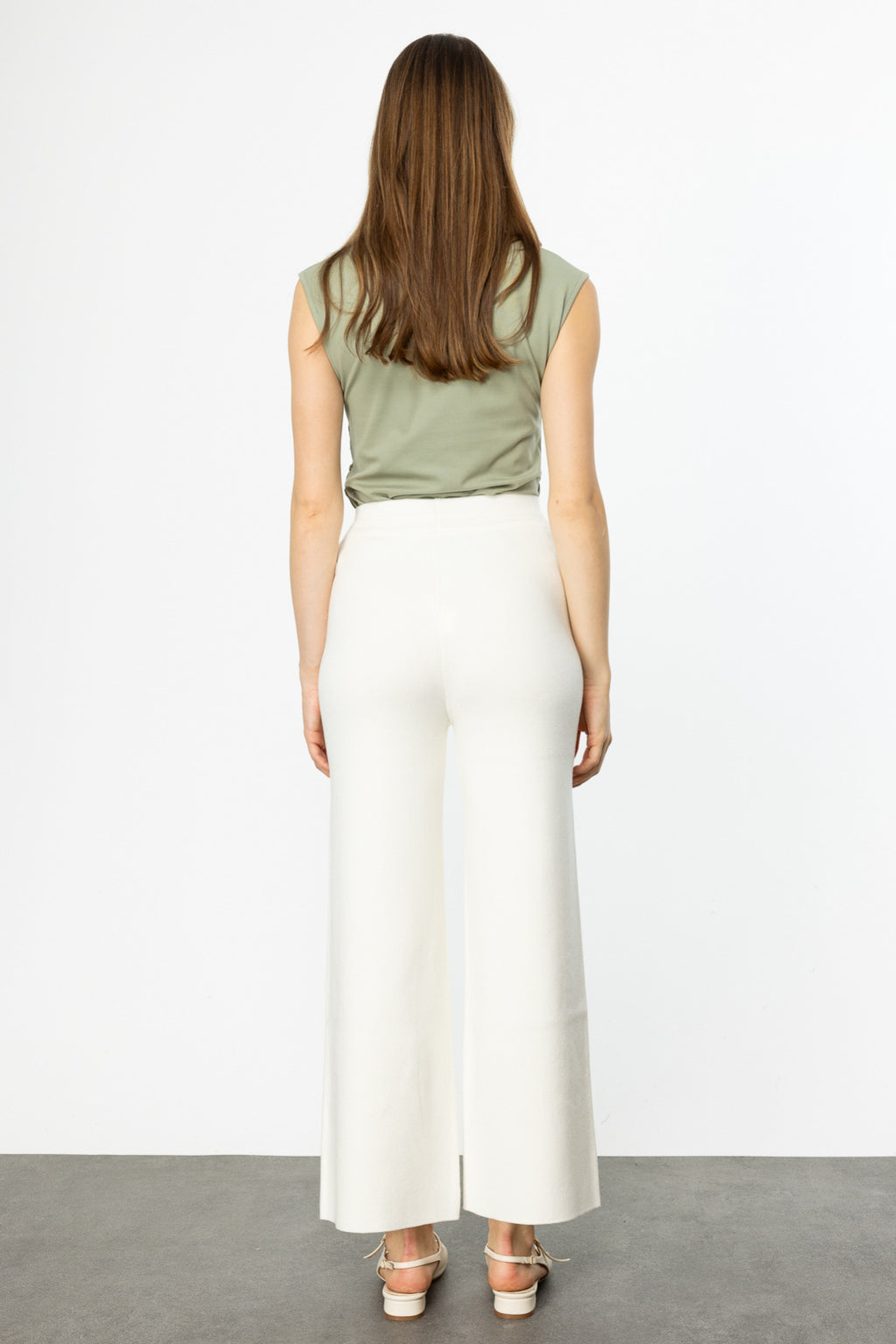 On Minimalist Oversized Midi Kadın Pantolon - Yüksek Bel