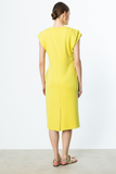 On Minimalist Yuvarlak Yaka Kısa Kol Midi Günlük Elbise