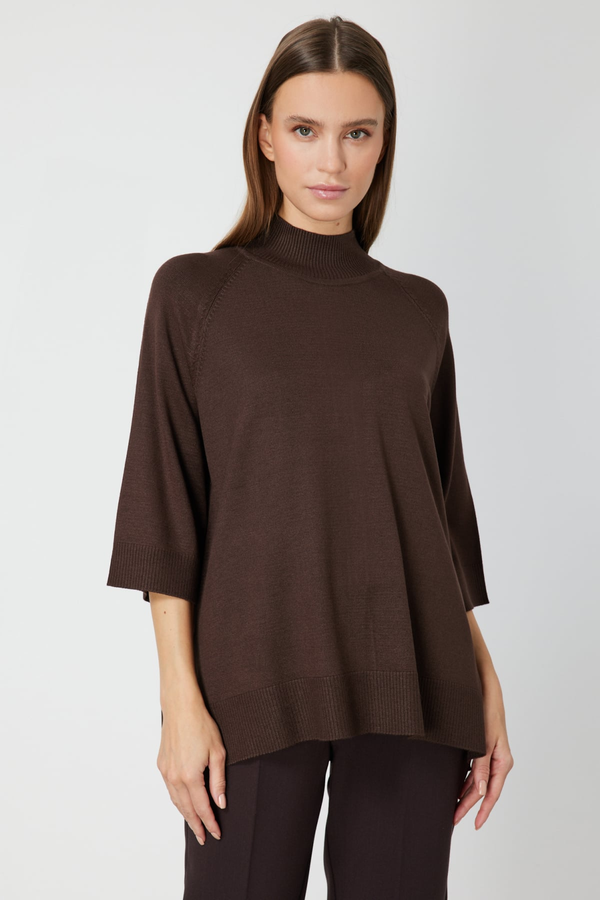 On Oversize 3/4 Kol Minimalist Kadın Kazak - Günlük Şıklık