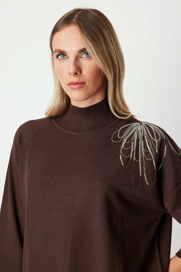 On Oversize 3/4 Kol Minimalist Kadın Kazak - Günlük Şıklık