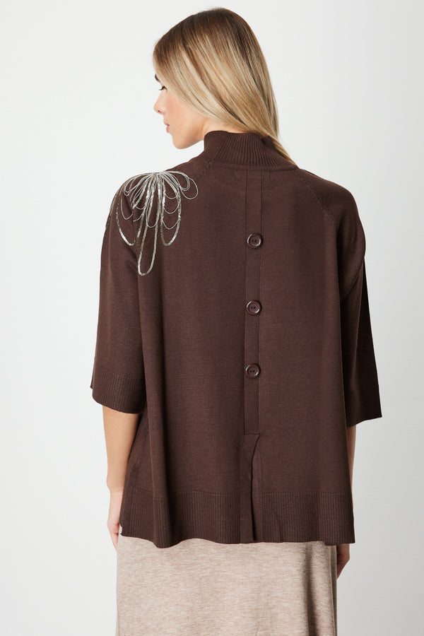 On Oversize 3/4 Kol Minimalist Kadın Kazak - Günlük Şıklık