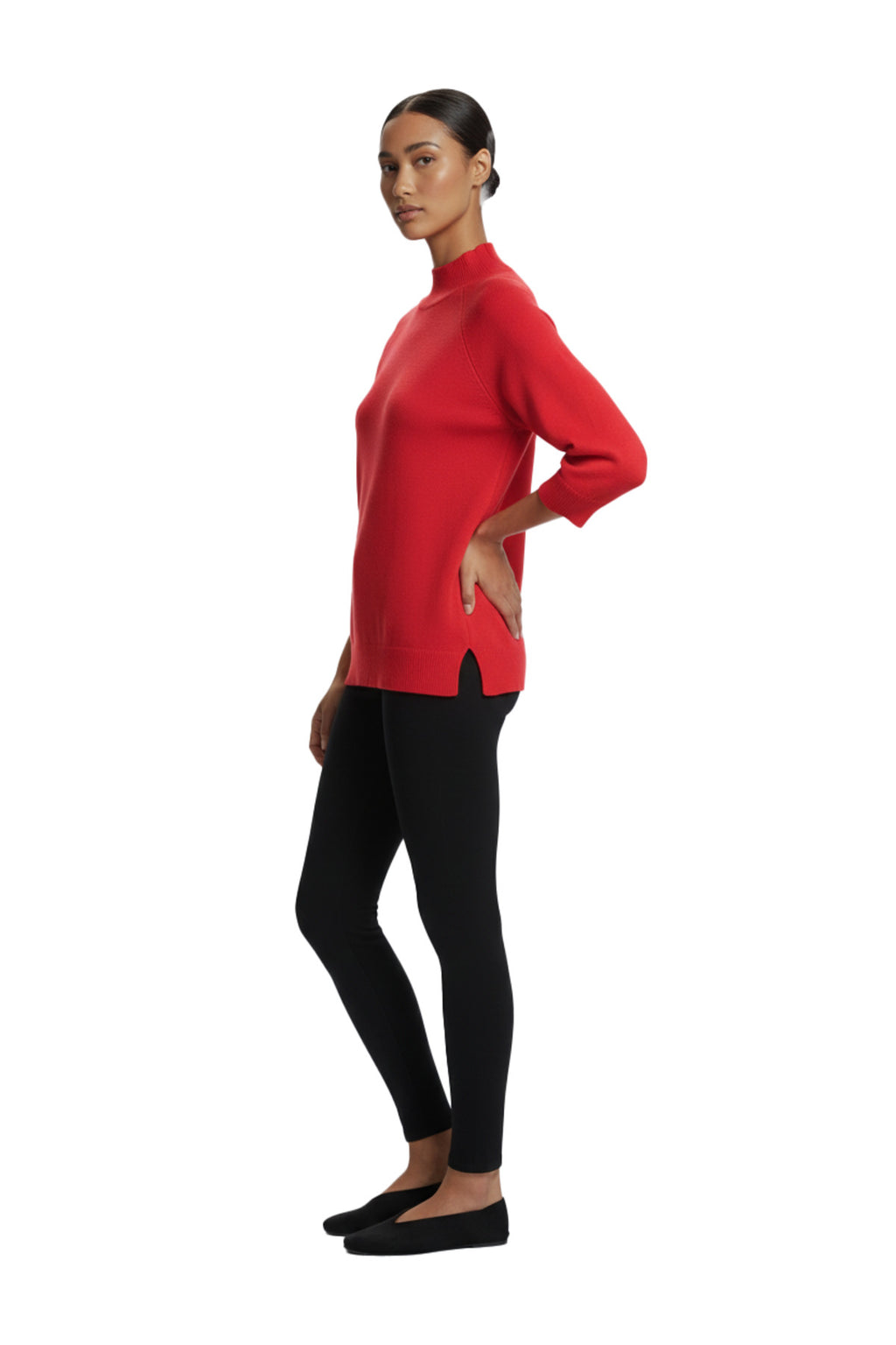 On Oversize 3/4 Kol Minimalist Kadın Kazak - Günlük Şıklık