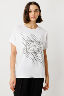 On Oversize Minimalist Kısa Kol Kadın Bluz - Günlük Tarz