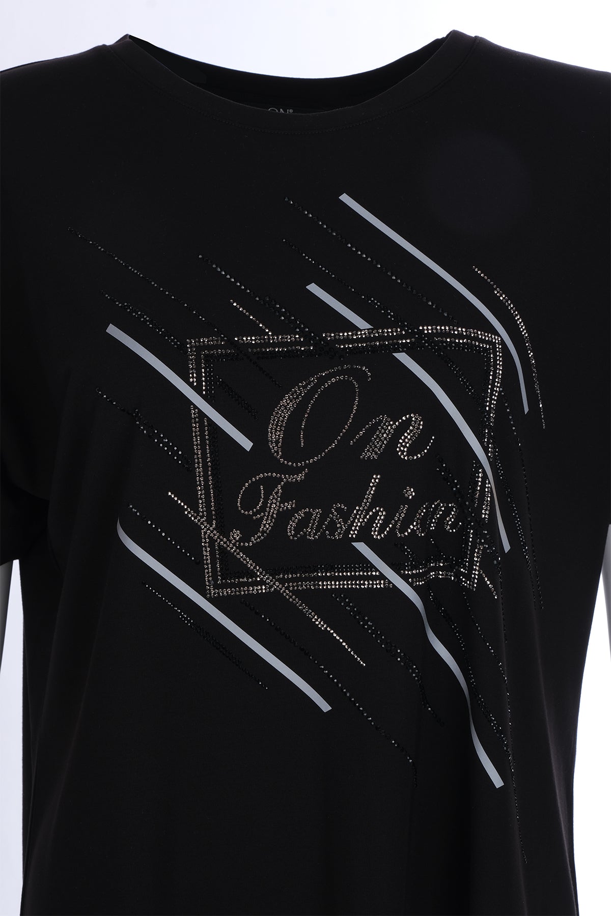 On Oversize Minimalist Kısa Kol Kadın Bluz - Günlük Tarz Translation missing: tr.content.product_image_secondary