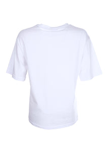 On Oversize Nakışlı Kısa Kol Kadın Bluz - Minimalist Tarz