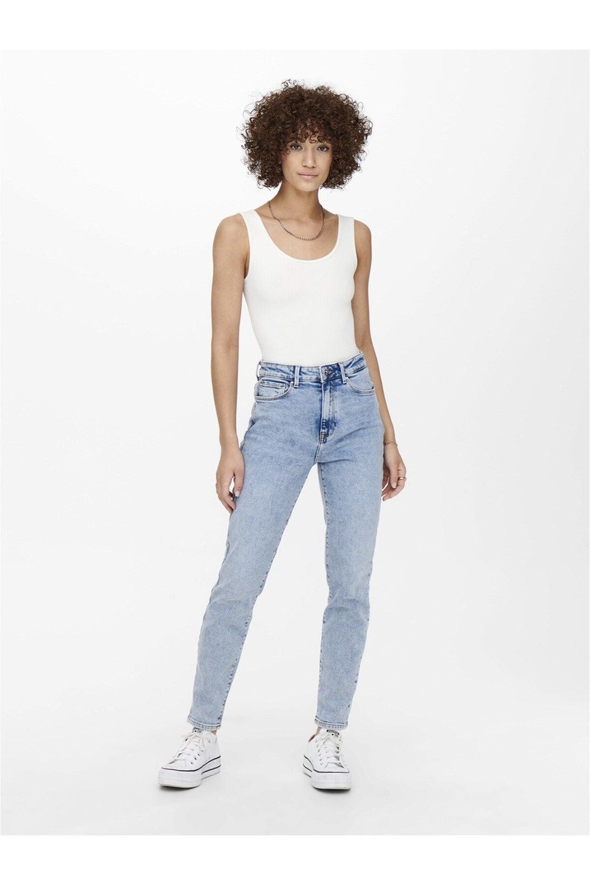Only Yüksek Bel Slim Fit Midi Kot Pantolon - Minimalist Günlük Stil Translation missing: tr.content.product_image_main