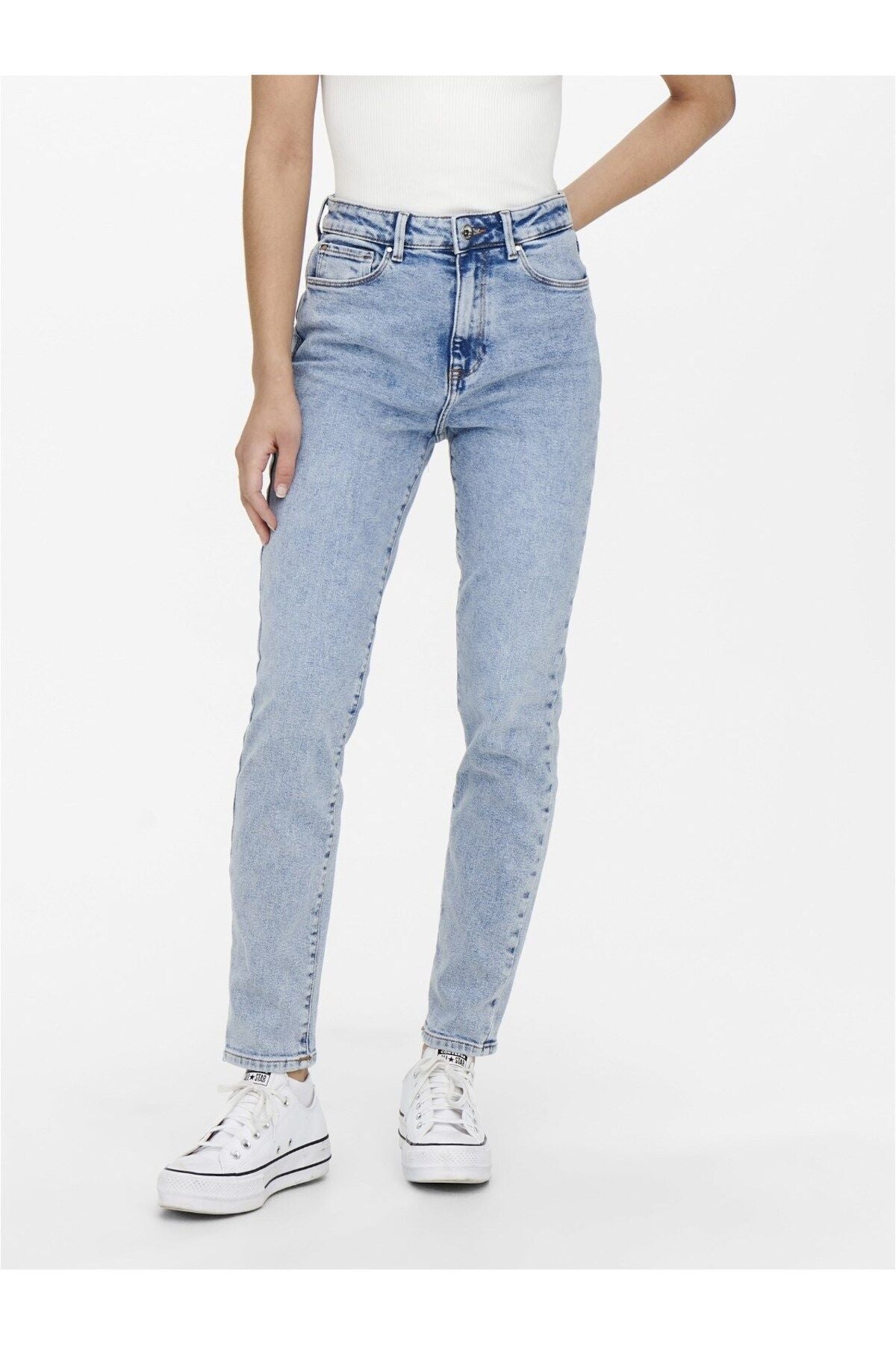 Only Yüksek Bel Slim Fit Midi Kot Pantolon - Minimalist Günlük Stil Translation missing: tr.content.product_image_secondary