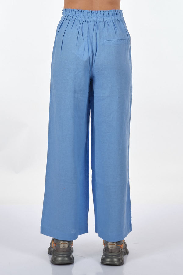 Only Minimalist Yüksek Bel Geniş Paça Keten Pantolon - Rahat ve Şık