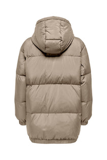 Only Oversize Kapüşonlu Midi Şişme Mont - Kışlık Günlük