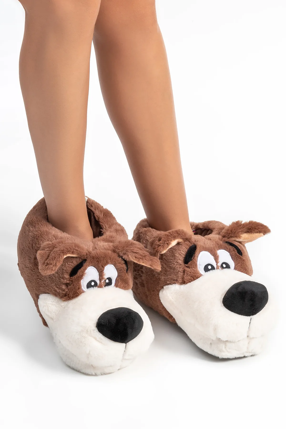 Twigy Peluş Köpek Başlı Kadın Ev Terliği - Sıcacık ve Rahat Translation missing: tr.content.product_image_main