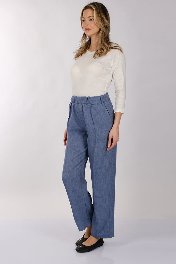 Daido Minimalist Yüksek Bel Keten Kadın Pantolon - Regular Fit