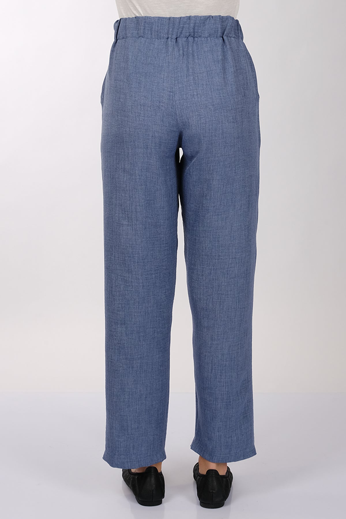 Daido Minimalist Yüksek Bel Keten Kadın Pantolon - Regular Fit