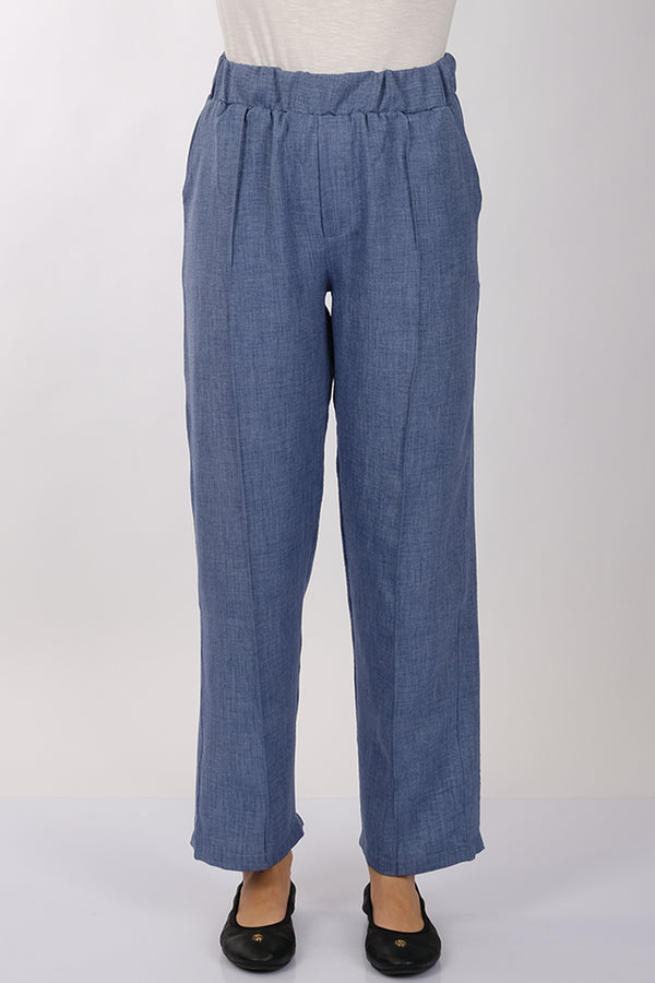 Daido Minimalist Yüksek Bel Keten Kadın Pantolon - Regular Fit