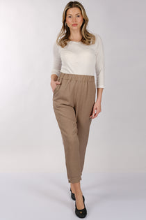 Daido Minimalist Keten Crop Pantolon - Yüksek Bel 7/8 Boy